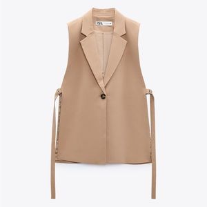 NWT Zara Taupe Vest with Slits sz XL